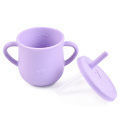 Tasse à boire pour bébé en silicone Tasse à paille en silicone pour bébé non renversée Tasse pour tout-petit avec des pailles